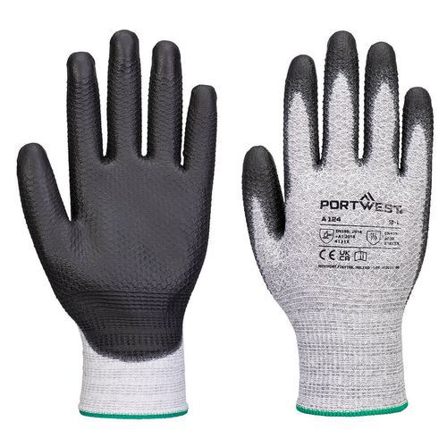Grip 13 PU gyémántkötésű kesztyű (12 pár), fekete/szürke