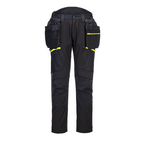 DX4 lecsatolható holster zsebes softshell nadrág, fekete