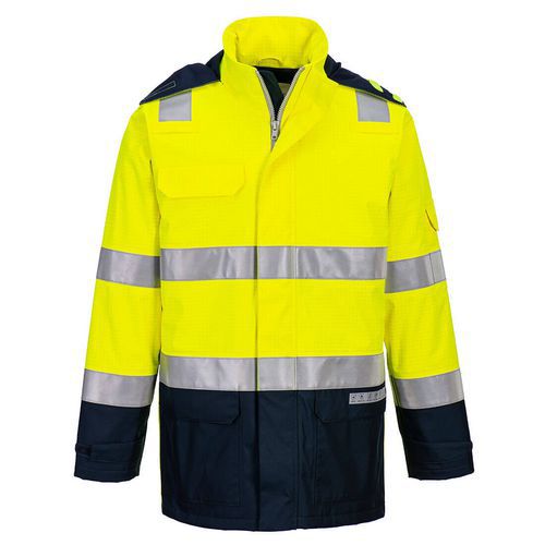 Bizflame Rain+ Hi-Vis Light Arc lángálló kabát, kék/sárga