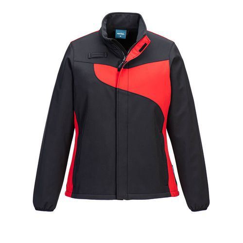 PW2  női Softshell (2L), piros/fekete