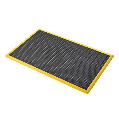 Diamond Flex™ fáradásgátló szőnyeg rombuszos felülettel, fekete/sárga, 91 x 152 cm