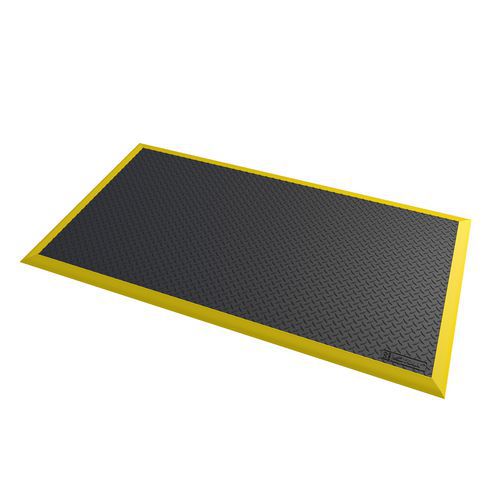 Diamond Flex™ fáradásgátló ipari szőnyegek, fekete/sárga, 163 cm