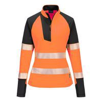 PW3 Hi-Vis 1/4 Cipzáras Sweatshirt, fekete/narancssárga