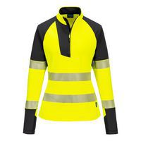 PW3 Hi-Vis 1/4 Cipzáras Sweatshirt, fekete/sárga