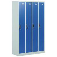 Öltözőszekrény, 4 rekesszel, hengerzárral - Manutan Expert Libro