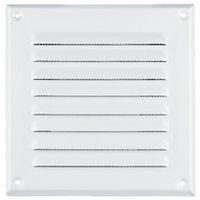 REFLEX szellőzőrács, fém, fehér, szögletes, hálóval, 155 x 155/140 x 140 mm, kivezetés: 130 x 130 mm