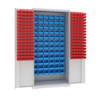 Fém műhelyszekrények dobozokkal, 199 x 100 x 50 cm