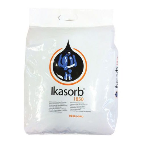 Ömlesztett folyadékfelitató anyag Ikasorb 1850, folyadékfelitató kapacitás 10,5 l, csomagolás 10 kg Ömlesztett folyadékfelitató anyag Ikasorb 1850, folyadékfelitató kapacitás 10,5 l, csomagolás 10 kg