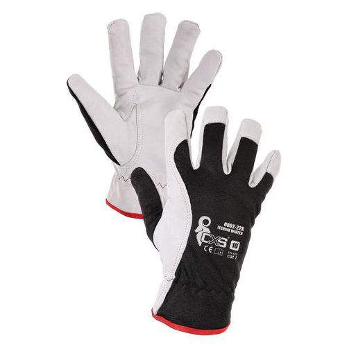 CXS Technik Winter kombinált téli kesztyű, fekete/fehér CXS Technik Winter kombinált téli kesztyű, fekete/fehér