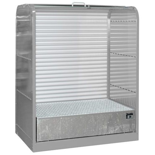 Fedett fém felfogó tálca 200 literes hordókra, 2 hordóra, felfogó képesség 240 l Fedett fém felfogó tálca 200 literes hordókra, 2 hordóra, felfogó képesség 240 l