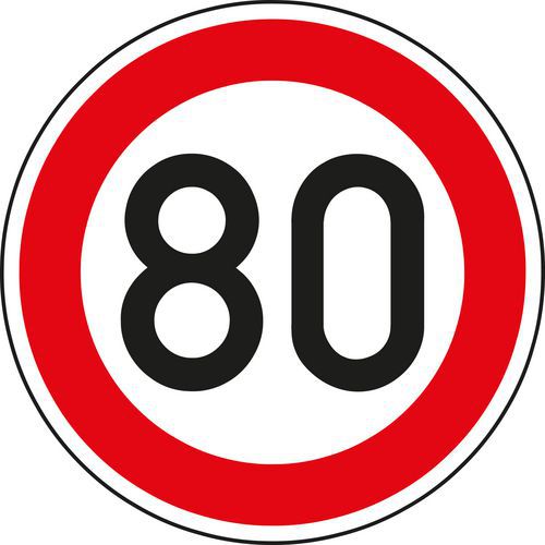 Maximális megengedett sebesség (B20a) közlekedési tábla Maximális megengedett sebesség (B20a) közlekedési tábla
