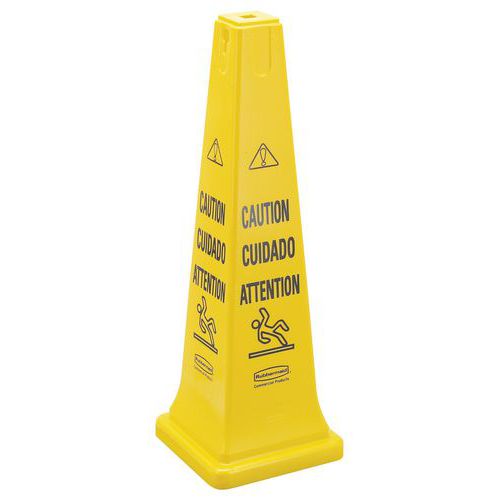 Többnyelvű biztonsági tábla, piramis alakú, 91,4 cm_Rubbermaid Többnyelvű biztonsági tábla, piramis alakú, 91,4 cm_Rubbermaid