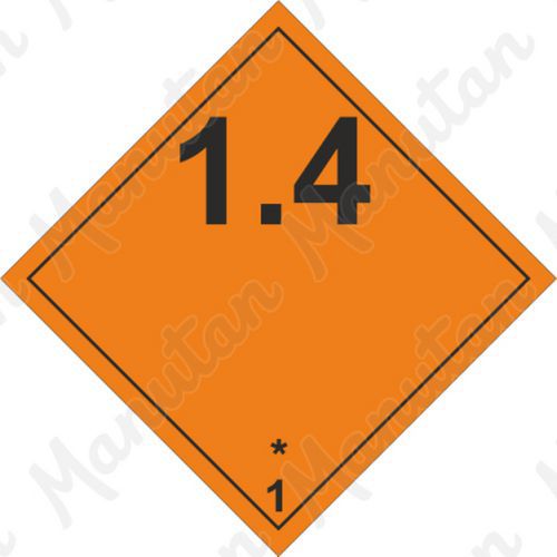 ADR figyelmeztető táblák - Robbanóanyagok és tárgyak 1.4 sz. ADR figyelmeztető táblák - Robbanóanyagok és tárgyak 1.4 sz.