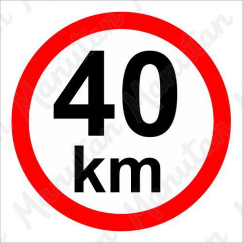 Munkavédelmi táblák - Sebességkorlátozás 40 km/h Munkavédelmi táblák - Sebességkorlátozás 40 km/h