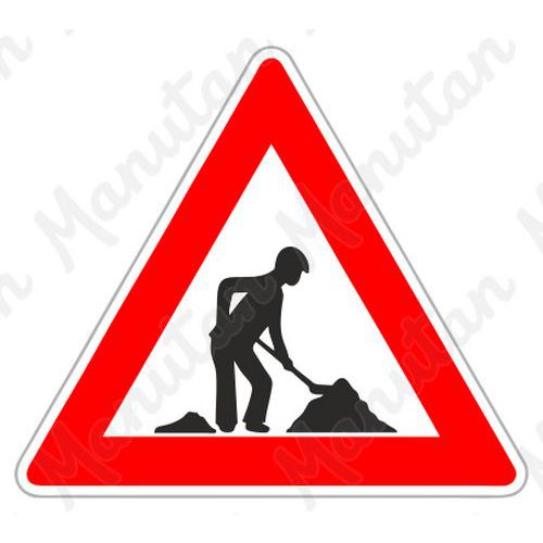Figyelmeztető táblák - Munkavégzés A15 közlekedési tábla Figyelmeztető táblák - Munkavégzés A15 közlekedési tábla