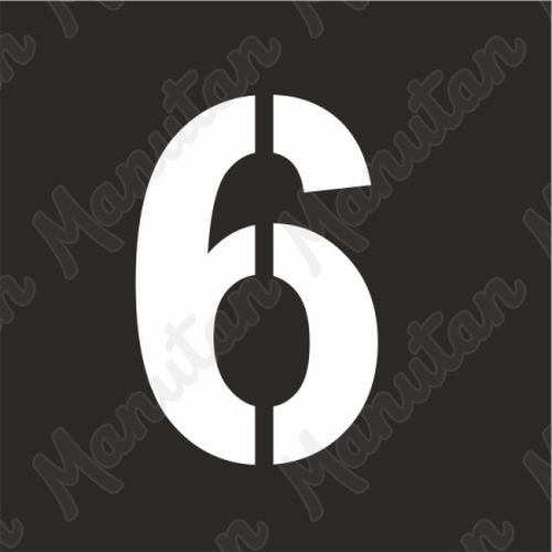 Vízszintes jelölés - 6 számjegy sablon Vízszintes jelölés - 6 számjegy sablon