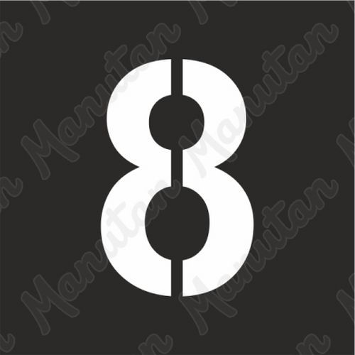 Vízszintes jelölés - 8 számjegy sablon Vízszintes jelölés - 8 számjegy sablon