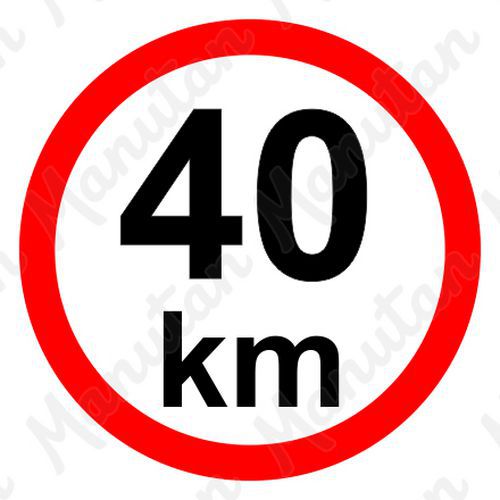 Munkavédelmi táblák - Sebességkorlátozás 40 km/h Munkavédelmi táblák - Sebességkorlátozás 40 km/h