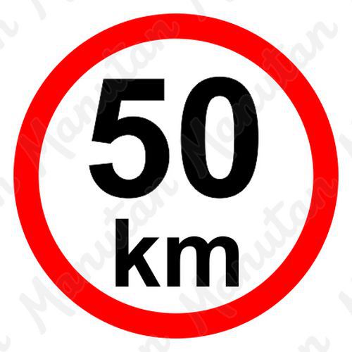 Munkavédelmi táblák - Sebességkorlátozás 50 km/h Munkavédelmi táblák - Sebességkorlátozás 50 km/h