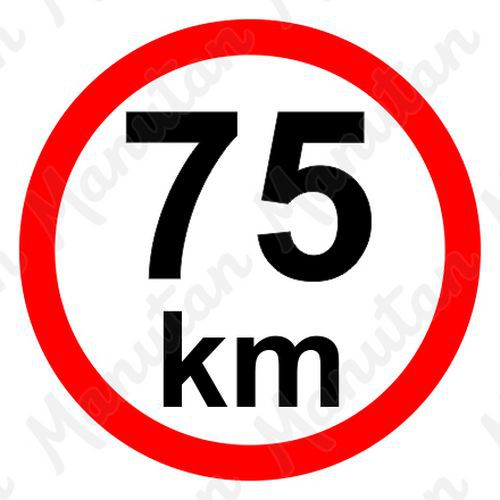 Munkavédelmi táblák - Sebességkorlátozás 75 km/h Munkavédelmi táblák - Sebességkorlátozás 75 km/h