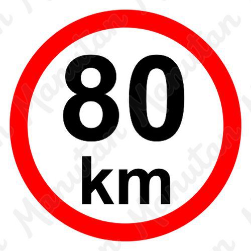 Munkavédelmi táblák - Sebességkorlátozás 80 km/h Munkavédelmi táblák - Sebességkorlátozás 80 km/h