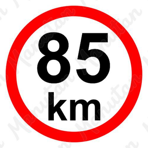 Munkavédelmi táblák - Sebességkorlátozás 85 km/h Munkavédelmi táblák - Sebességkorlátozás 85 km/h