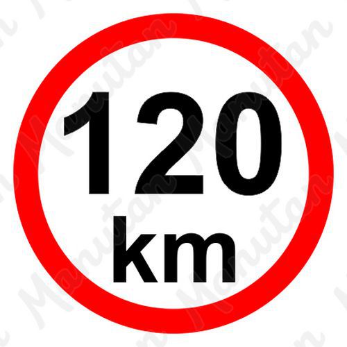 Munkavédelmi táblák - Sebességkorlátozás 120 km/h Munkavédelmi táblák - Sebességkorlátozás 120 km/h