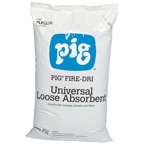 Nem gyúlékony természetes porhanyós szorbens Pig, univerzális, elnyelési kapacitás 15 l, 6 kg Nem gyúlékony természetes porhanyós szorbens Pig, univerzális, elnyelési kapacitás 15 l, 6 kg