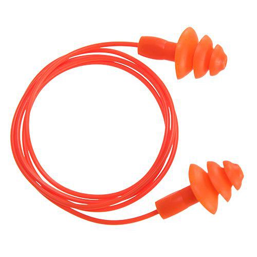 Többször használható TPR zsinóros füldugó (50 pár), narancssárga