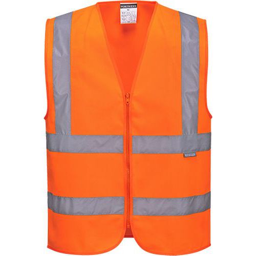Hi-Vis zippzáras mellény, narancssárga Hi-Vis zippzáras mellény, narancssárga