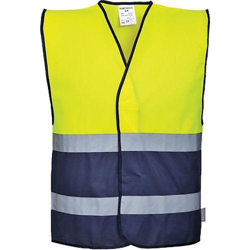 Hi-Vis kéttónusú mellény, sötétkék/sárga Hi-Vis kéttónusú mellény, sötétkék/sárga