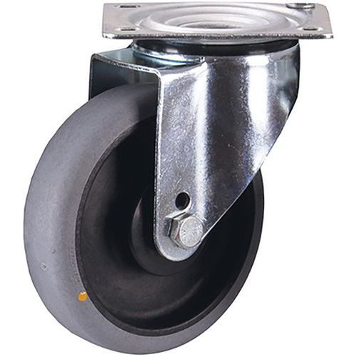 Hőre lágyuló görgők ESD karimával, átmérő 125 - 200 mm, golyóscsapágyas, forgó fékkel