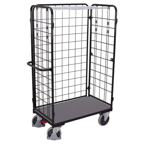 Magas polcos kocsik 3 hálós oldallal, 400 - 500 kg-ig, 1 polccal