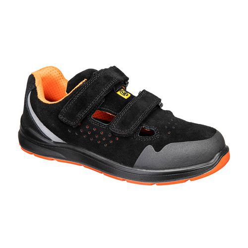 Szandál S1P ESD SR FO, fekete/szürke